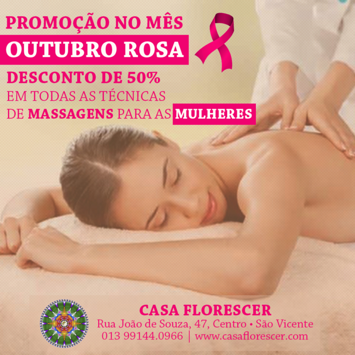 outubro rosa promoção massagem